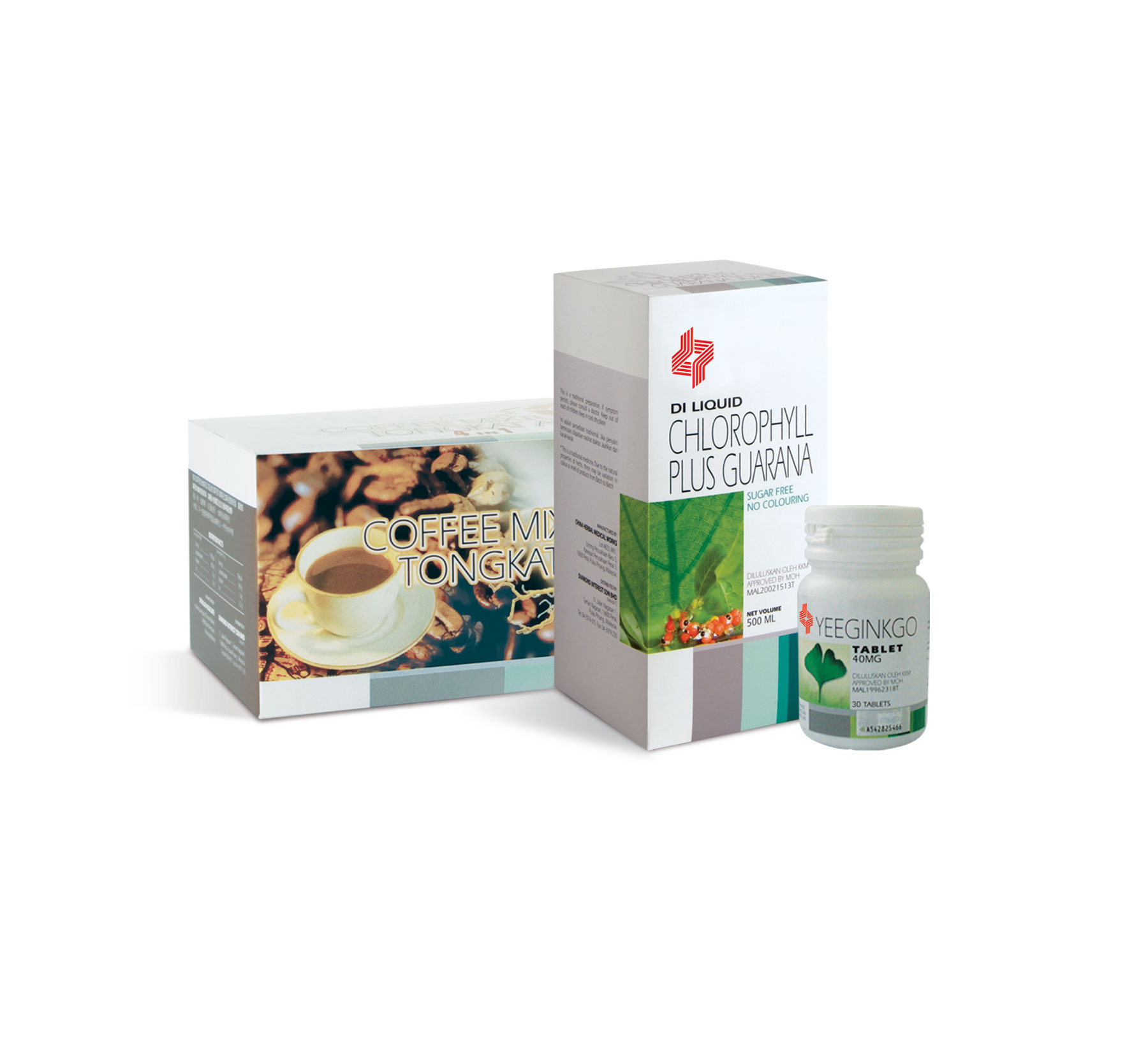 Php1,700.00 (1 Ginkgo 30's, 1 Chlorophyll 500mL & 1 Tongkat Ali Coffee 20's)